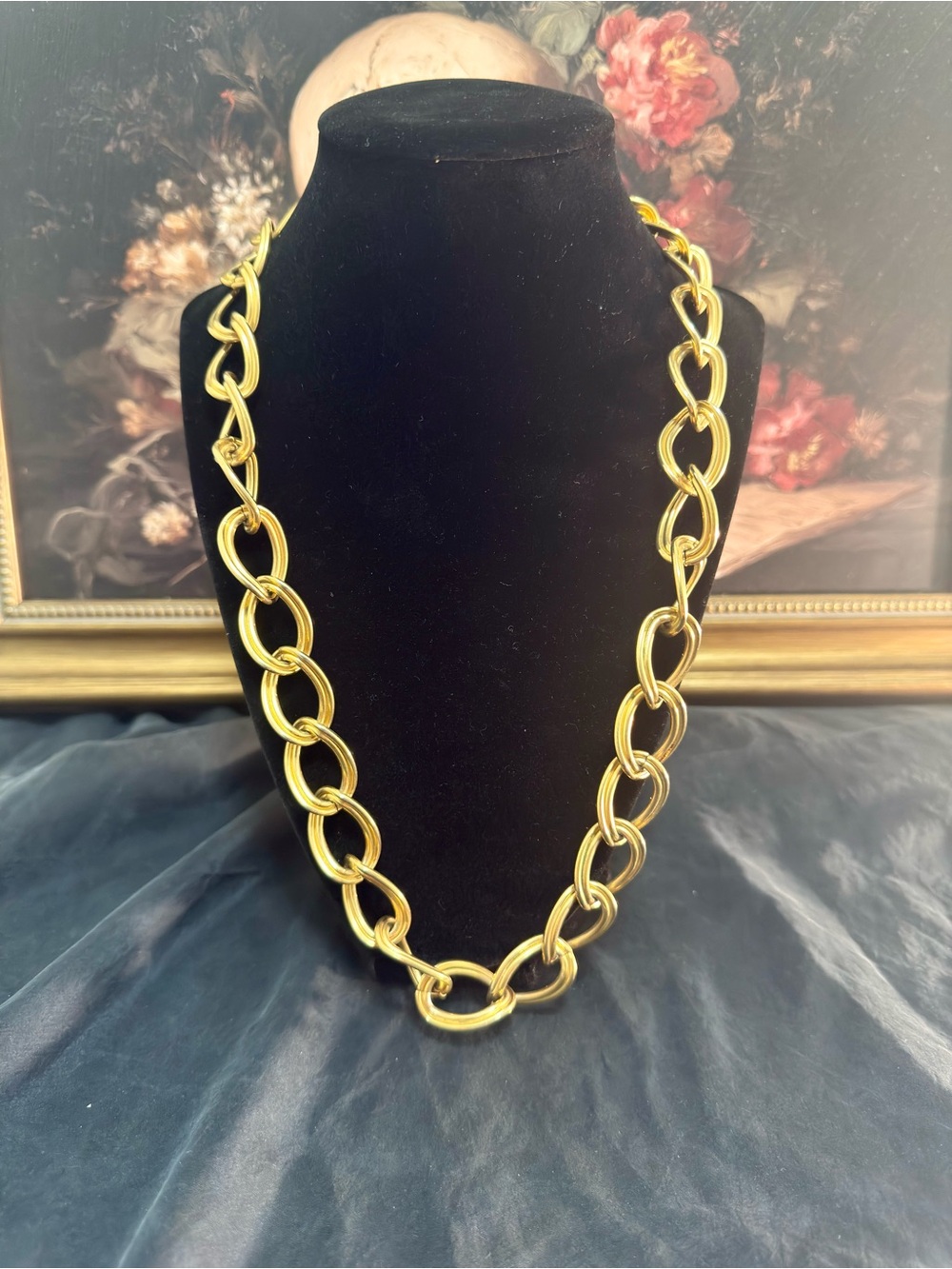 Vintage Monet Gold Toned Bold Chain Necklace